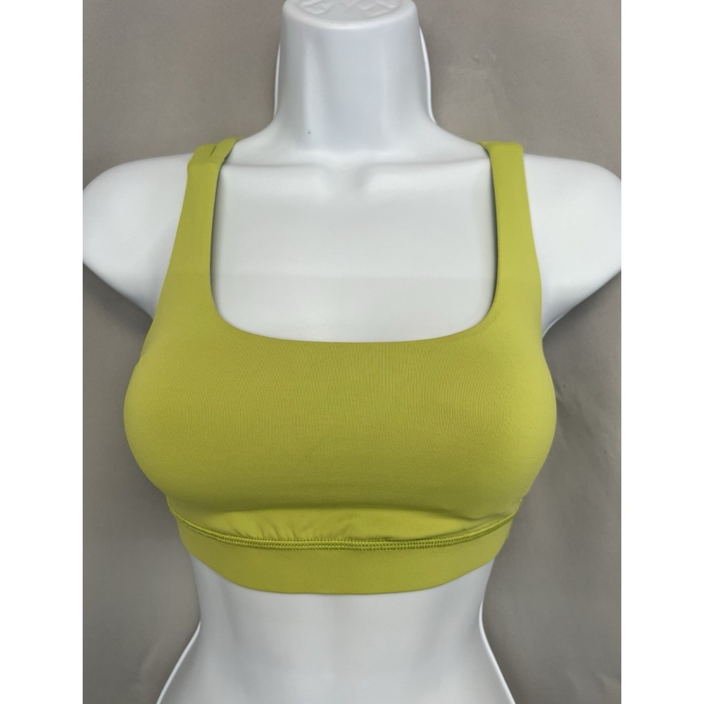 Lululemon Energy Sports Bra Womens 2 Neon Green Training Yoga Medium Support